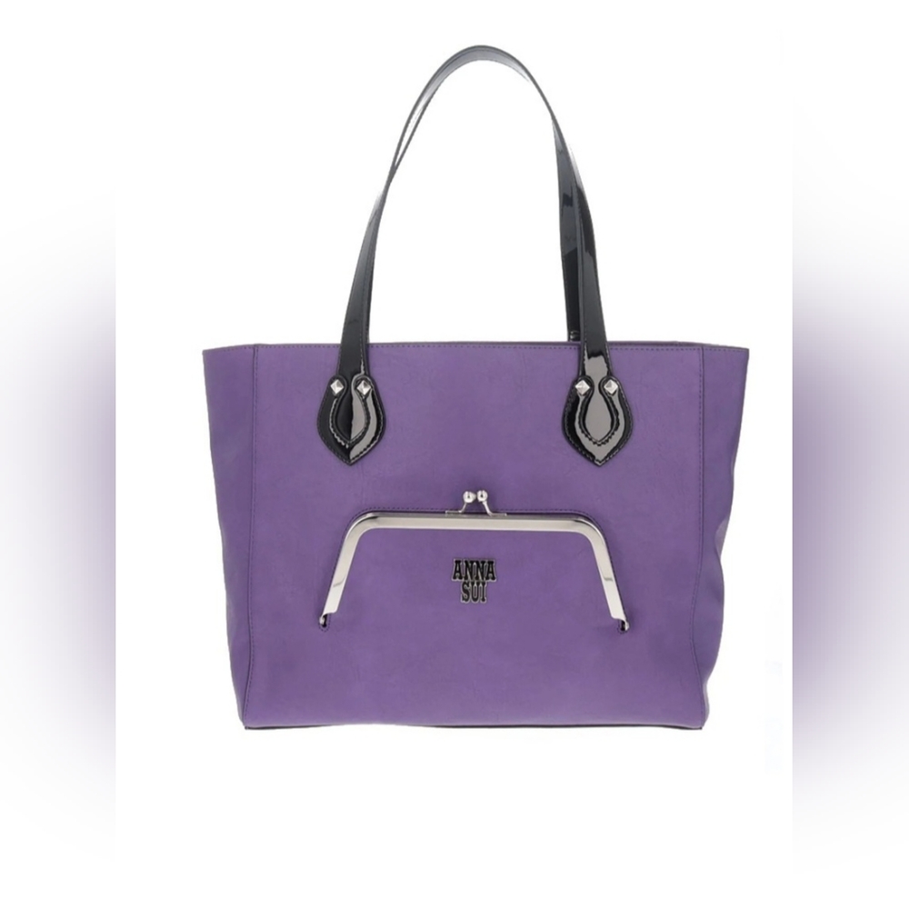 ANNA SUI Purple Metallica Large Tote Bag